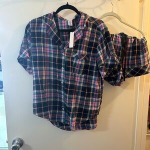 Victoria's Secret Multicolor Plaid Sleep Set with Shorts
